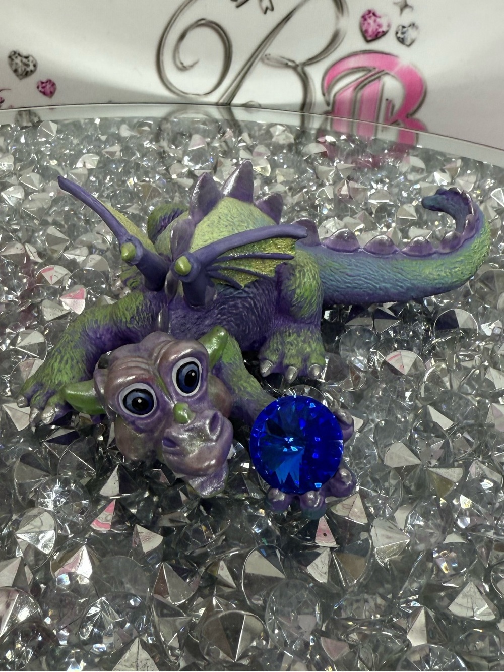 MOOD DRAGONS sneaky limited Purple & Green Dragon Figurine Decorative Accent